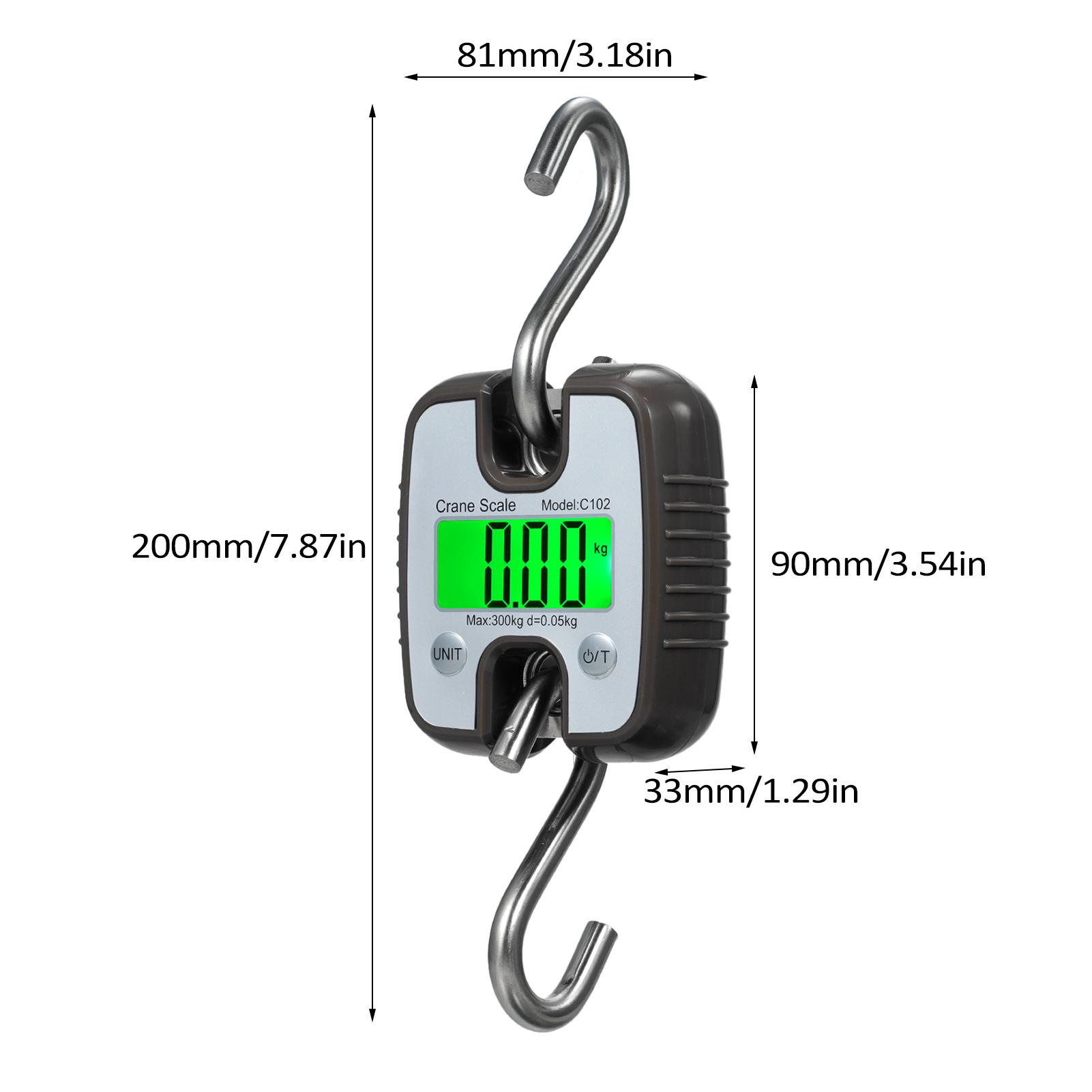 Hook Scale 300kg Portable Water Resistant Industrial Electronic Crane Scale with LCD Display