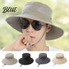 Wide Brim Hat for Beach Summer Mesh Spliced Bucket Men Women Extra Sun Foldable Outdoor Hiking with Adjustable Drawstring Portable Cap Fishing
