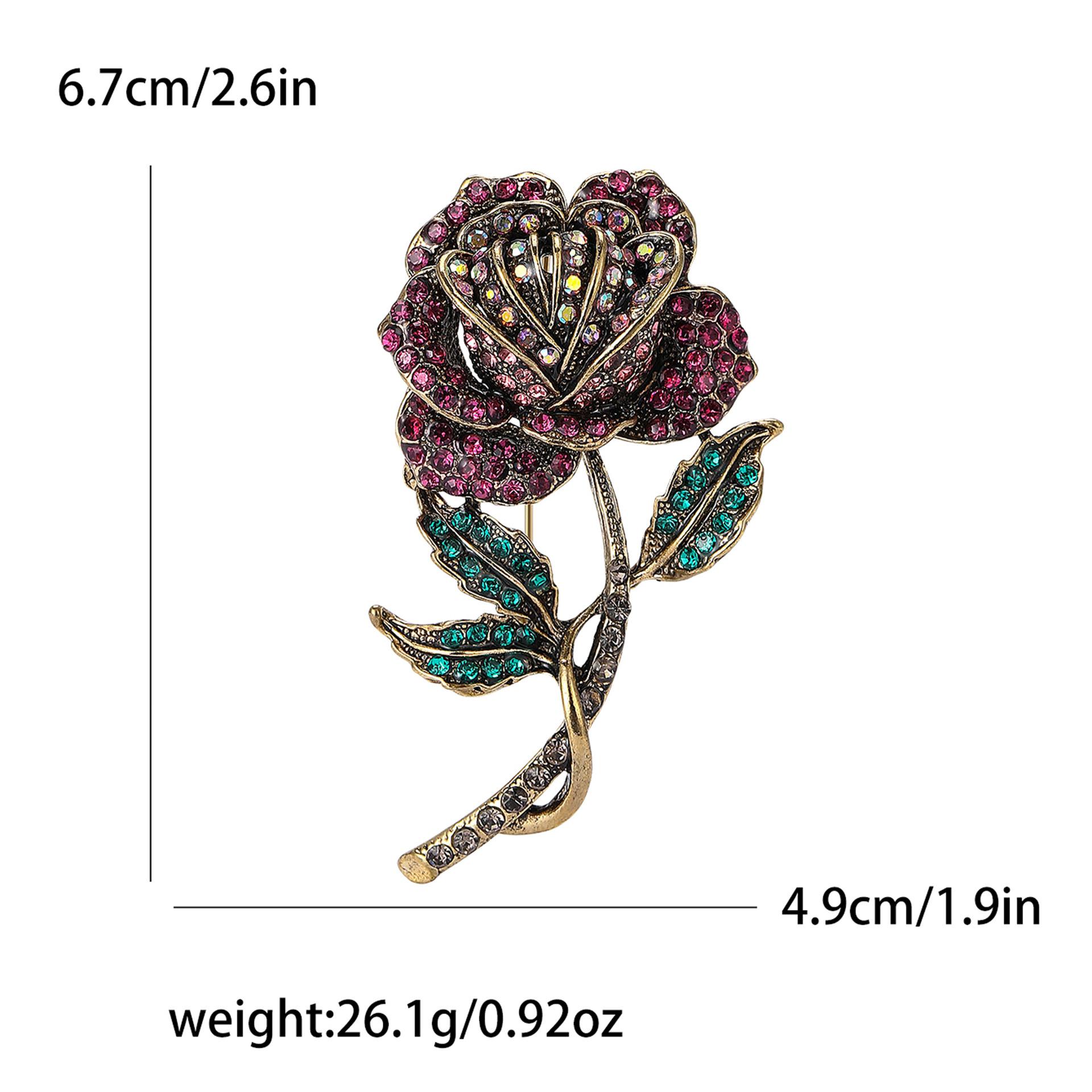 

Высококачественная тяжелая промышленность высококачественный сплав горный хрусталь брошь в виде розы элегантный темперамент женская одежда брошь ювелирные изделия булавка