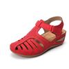 Spot summer retro women's sandals car line hole shoes non-slip large size round head wedge heel sandals women's wholesale