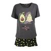 Keanu Womens/Ladies You Complete Me Avocado Short-Sleeved Short Pyjama Set
