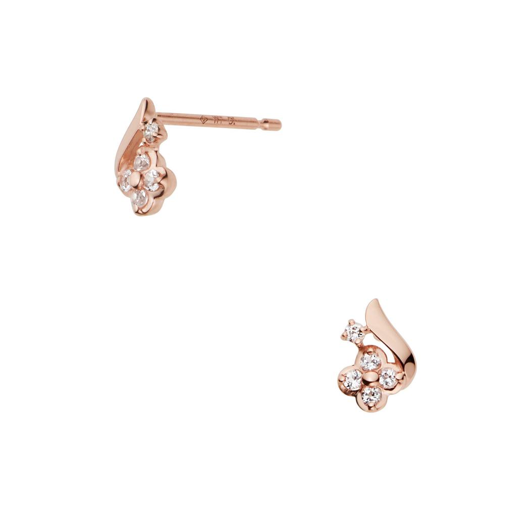 Vendome Ohrringe K10 Roségold Weißtopas Diamant Blume GJAA0292 TH [Offiziell] [VIH Aoyama]