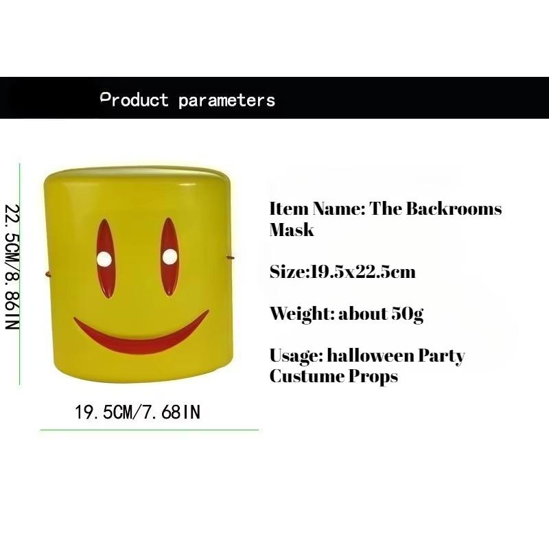 The Backrooms Partypooper Goers Face Mask,Halloween Movie Character Cosplay Costume Props,Costume Head Mask for Adult