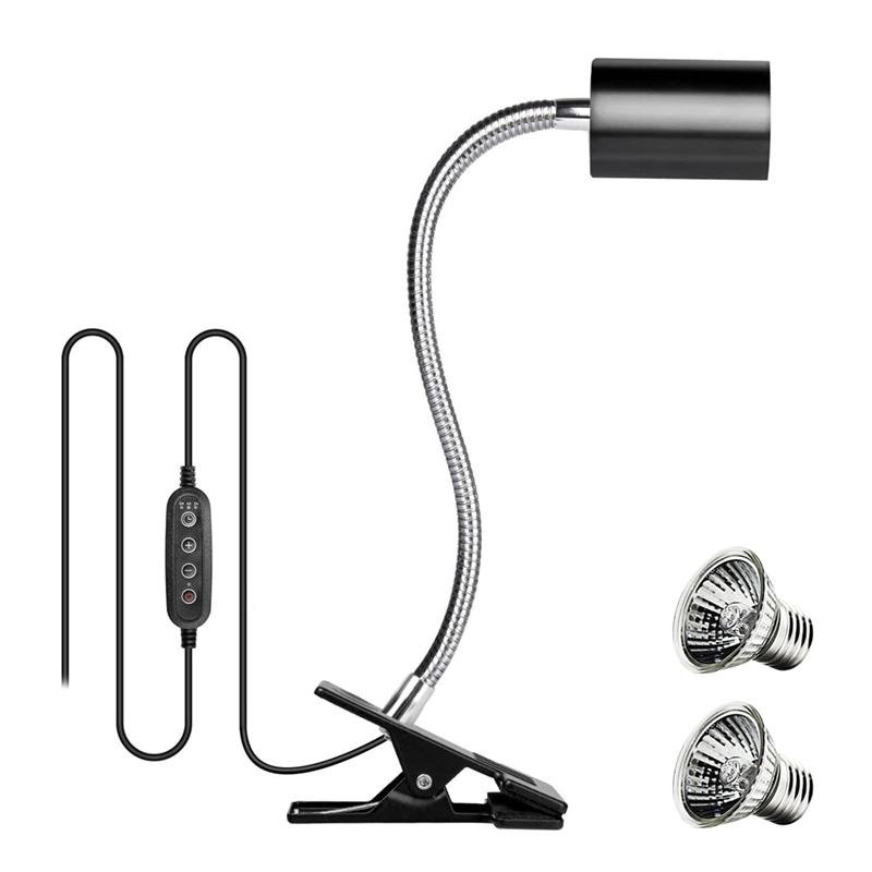CYCLI-EU PLUG,50W Halogen Bulb Included Reptile Heat Lamp Aquarium Tank Heating Lamps For Tortoise Lizard Snake Terrarium
