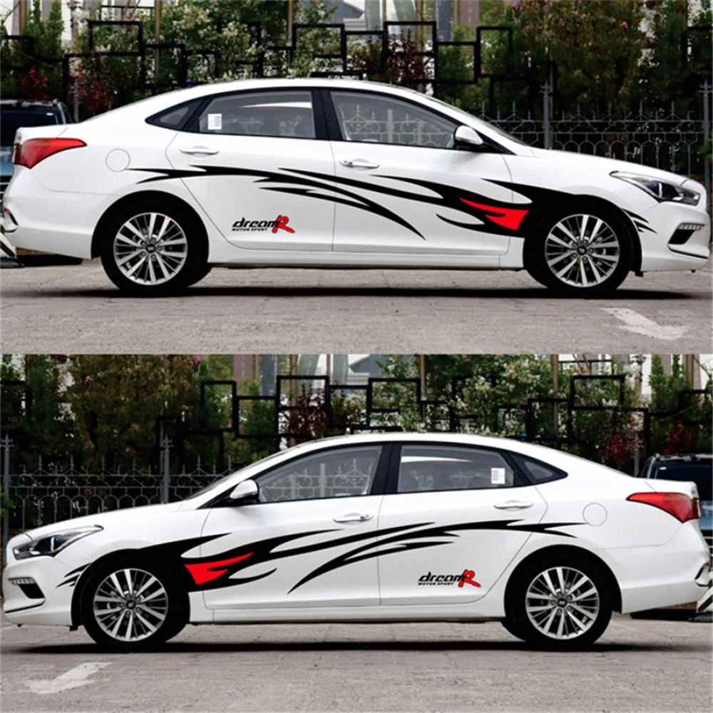 

Car Body Decals - Flame Graphics - Black+Red Decor Stickers