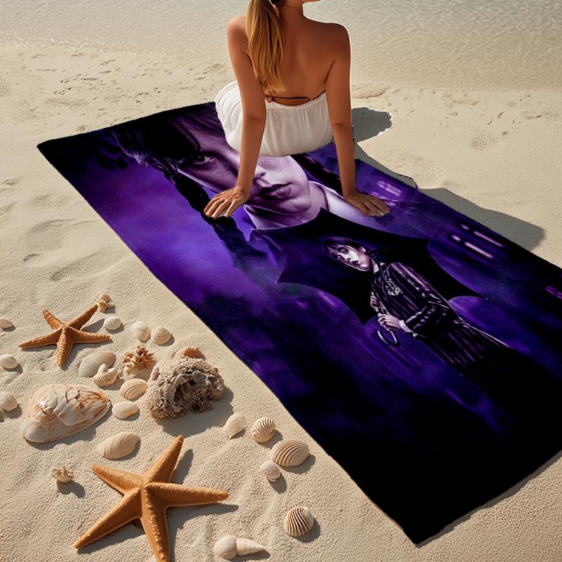 Mittwoch Gothic Strandtuch, Superweiche Mikrofaser, Geschenk für Sie/Ihn, Geburtstag, für Pool, Strand, Reisen, Heimdeko Fanartikel