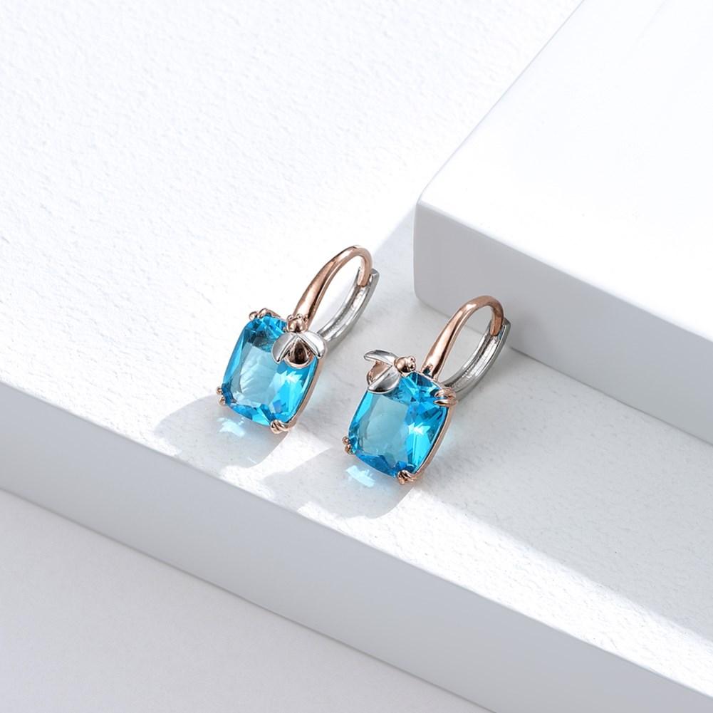 Orecchini Pendenti A Fiocco In Acciaio Inox - Placcato Oro O Argento Con Zirconia, Donna