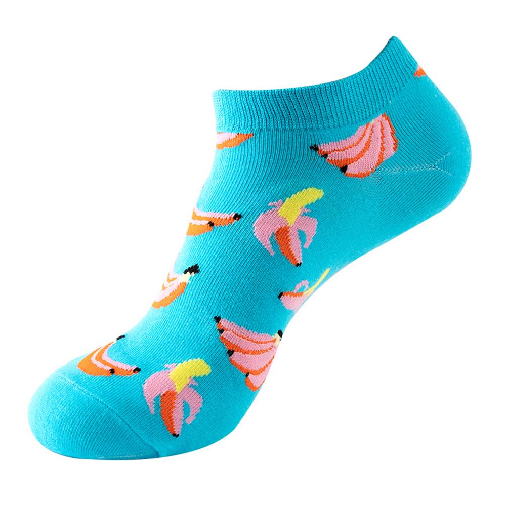 Fashion Funny Men's Hip Hop Harajuku Cartoon Cotton  Fruit Animal Beer Food Happy Casual Business Short Socks Gift Dropship