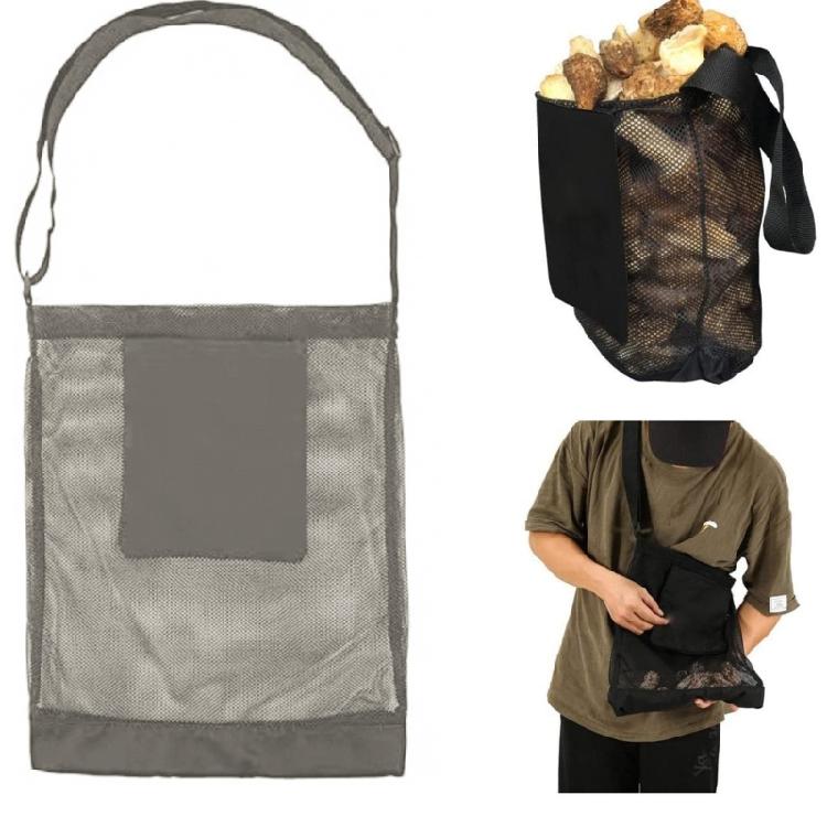 Mushroom Foraging Bag, Foldable Fruit Gathering PouchesMushroom Basket, Mesh Harvesting Bag for Jungle Camping, Hiking
