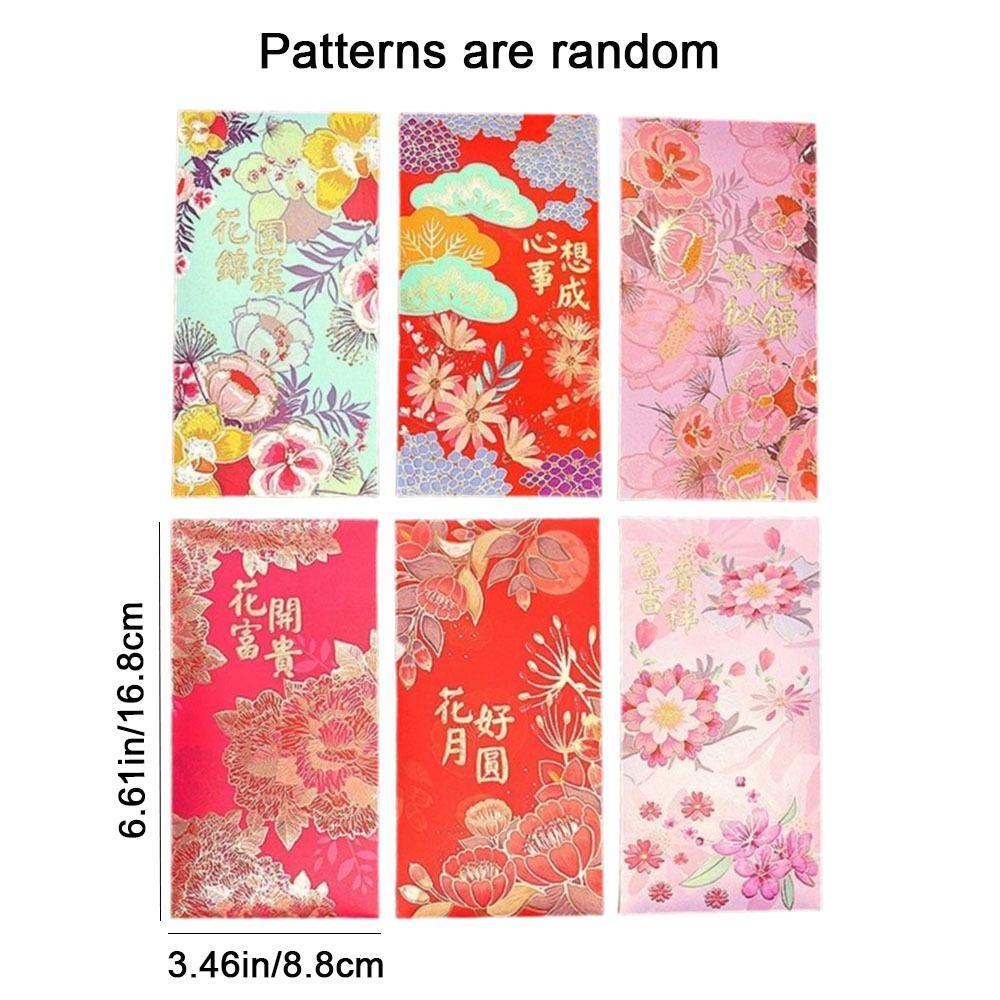 6Pcs Traditional Lucky Red Pocket Chinese Style Gift Bags  Birthday Celebration