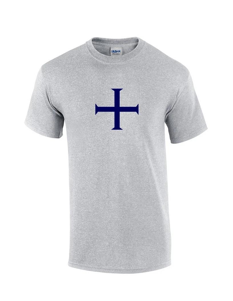 Knights Templar T-Shirt Cross Christian Jesus Crusade Navy Blue Gray Tee Shirt S