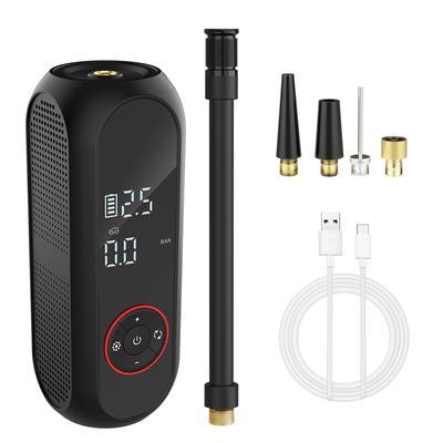 Tragbarer Inflator 50L/min Digital 0-150psi/10bar Auto-Luftkompressor mit LED-Taschenlampe Reifendrucktest Reifenluftpumpe