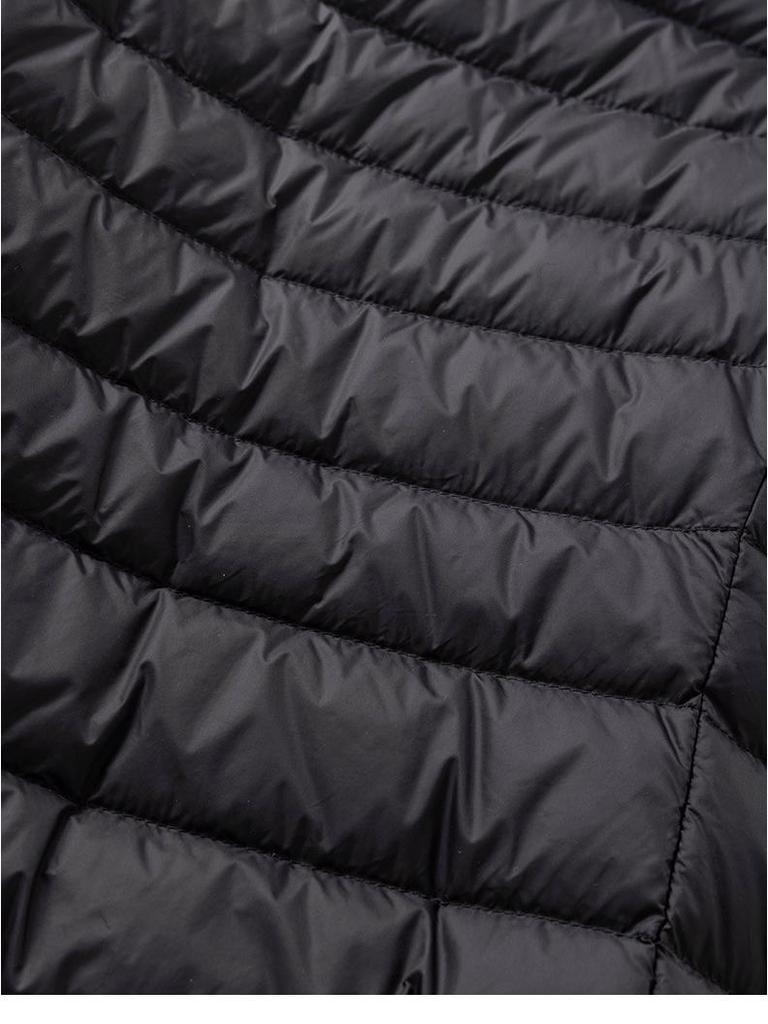 Women's Lightweight Black Down Jacket 2025 - Small Size, Short, Thin Inner Layer, Stand-Up Collar for Middle-Aged Women