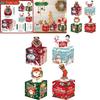 Christmas Themed Pattern Paper Box Set Holiday Decoration Props For Family Gatherings