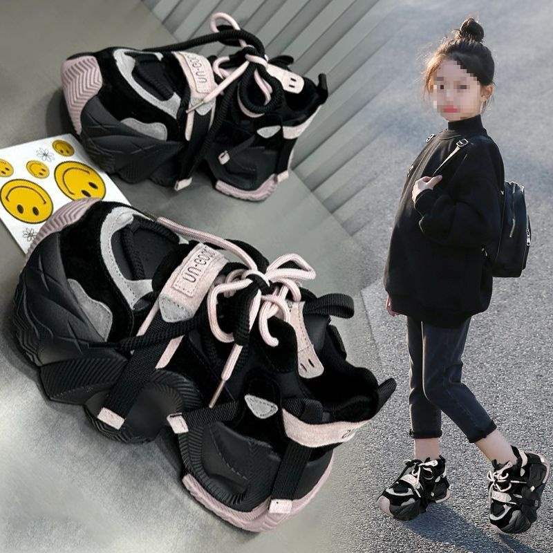 Girls sports shoes 2025 autumn new children's lightweight dad shoes girls middle-aged and older children Internet celebrity running shoes tide