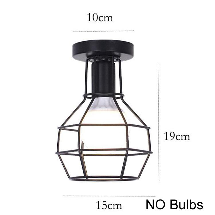 

E27 Ретро Потолочные Светильники Черный Индустриальный Светильник Винтажные Полувстраиваемые Потолочные Светильники Веранда Прихожая Лестница Мини Металл
