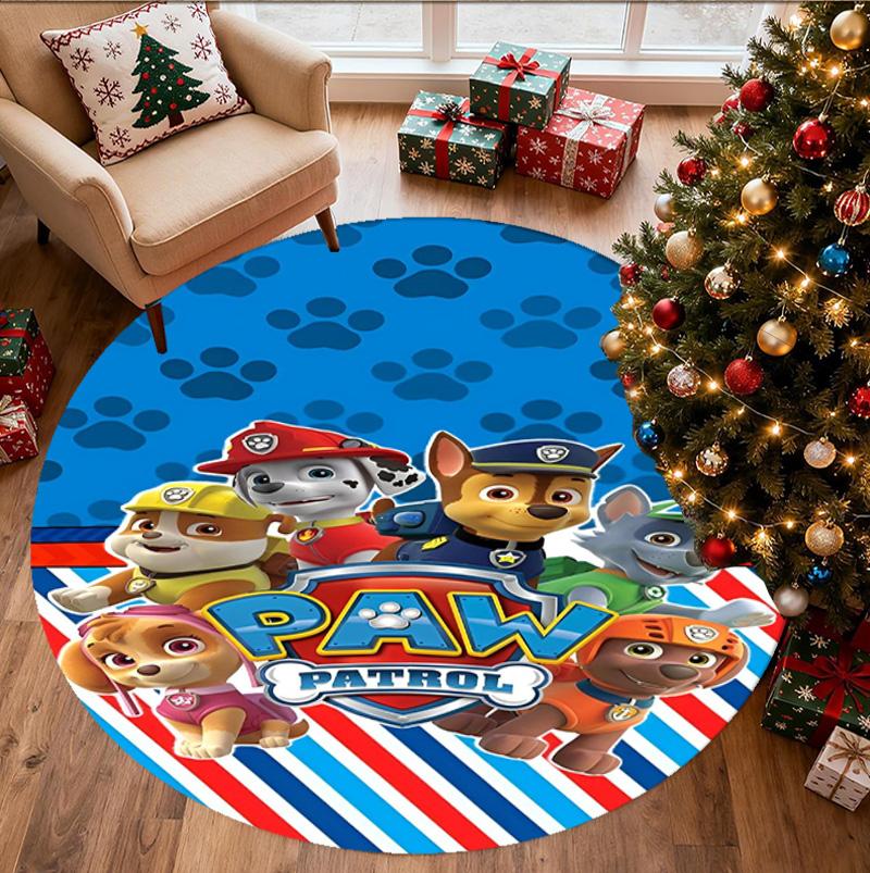 PAW Patrol Pattern Round Rug, Indoor/Outdoor Mat, for Picnic, Gameroom, Bedroom, Office, Living Room, Home Decor Carpet, Birthday Gift