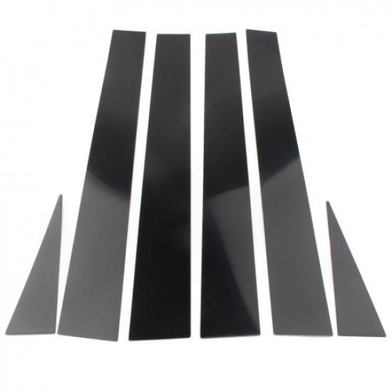 6Pcs Set Pillar Posts Door Trim Black Cover Kit for Toyota Sienna 2004-2010