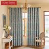 1PC Nuan Series American Countryside Style Peony Printed Blue Curtain Full Blackout Curtains for Bedroom Living Room Balcony Window for Home Decor