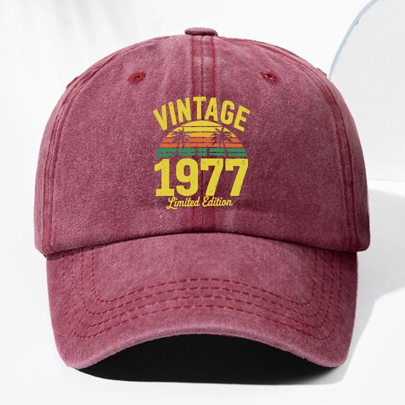 Unisex Coconut Tree VINTAGE  Print Washed Vintage Baseball Cap Fashionable Outdoor Hat for Men and Women Adjustable Trucke