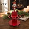 Decorazione da Tavola Natalizia in Legno Porta Soldi di Natale Ornamenti con 10 Fori, Pupazzo di Neve Babbo Natale Albero Espositore per Contanti Porta, Decorazione per