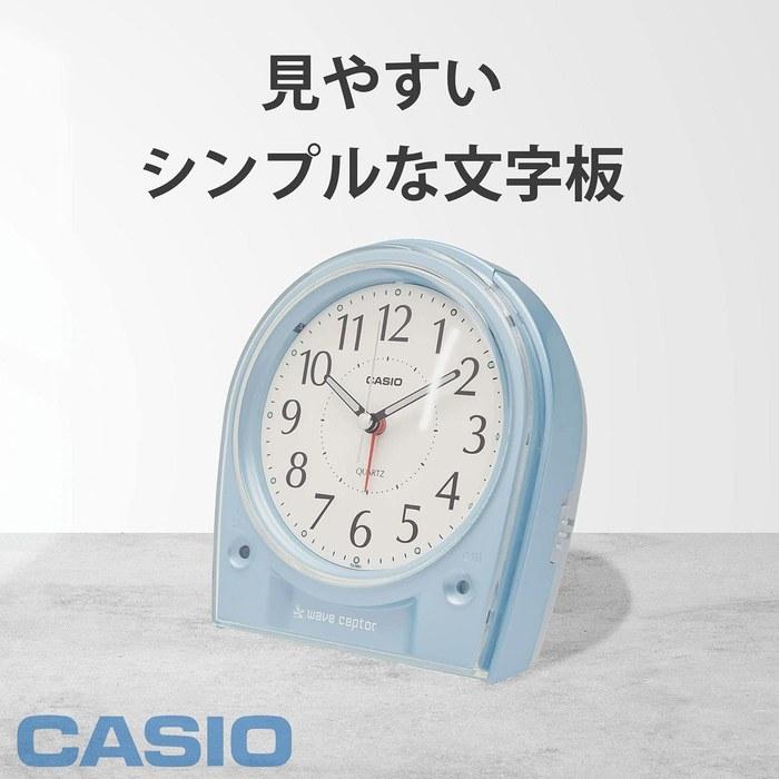 Casio Alarm Clock Radio-Controlled Analog Wave Ceptor White/Light Blue 14.9x14.2x8.2cm TQ-580J-2JF