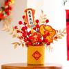 Creative New Year Lucky Decoration Simulated Blessing Flower Bucket  Home Decor