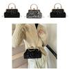 Sequin Evening Bag For Women With Chain Strap And Lock Closure For Party And Night Out