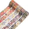 YUBBAEX Full Bloom Flower Masking Luxurious Gold Foil 25mm Wide X 5 Perfect for Gift DIY and Notebook Decorations Tape, Stamp, Rolls, Thin, Wrapping,