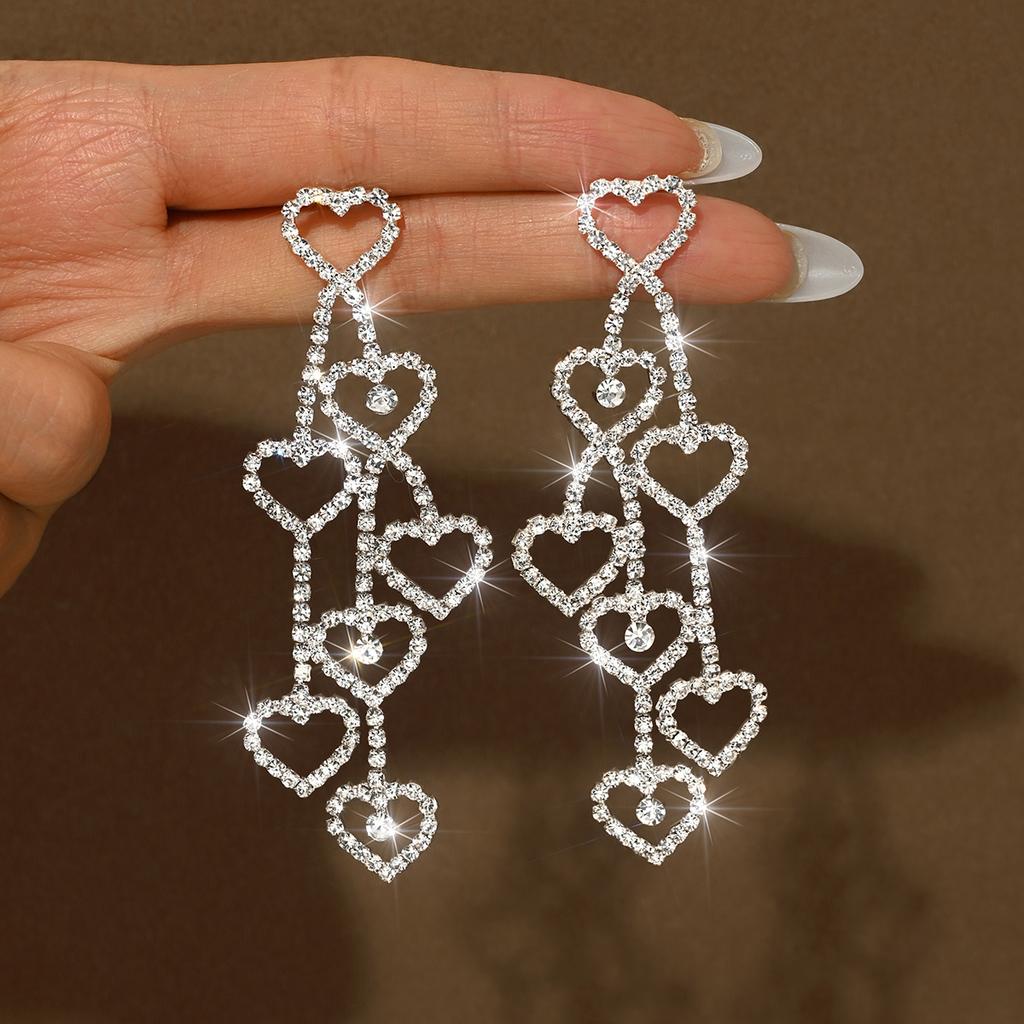 European and American cross-border Korean version creative tassel hollow heart earrings earrings earrings earrings
