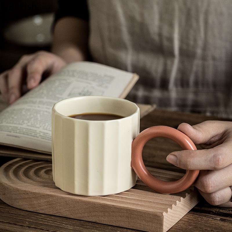 Kreativní velký kulatý hrnek s rukojetí, kancelářský hrnek na vodu, snídaňový jogurtový hrnek na mléko, párty, šálek kávy, evropská keramická sada na pití