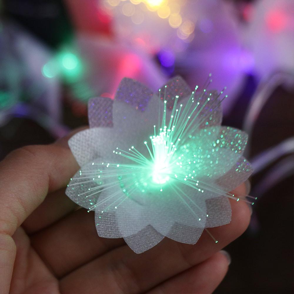 Flash Fiber Optic Flower String Lights LED Christmas Tree Flower Lights Fairy Lamps  Wedding