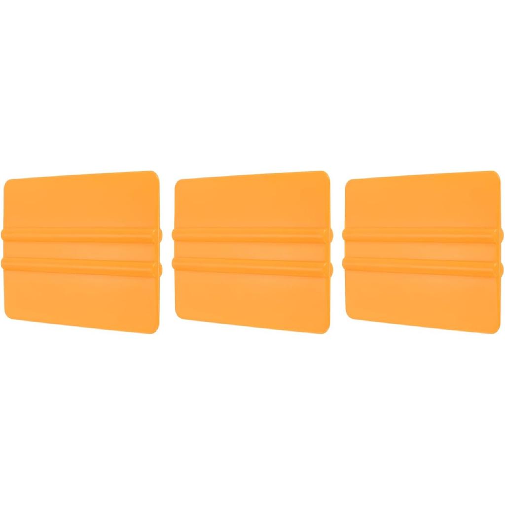 HARFINGTON 3pcs Vinyl Squeegee, 4-Inch Car Vinyl Film Scraper, Yellow, Rectangle