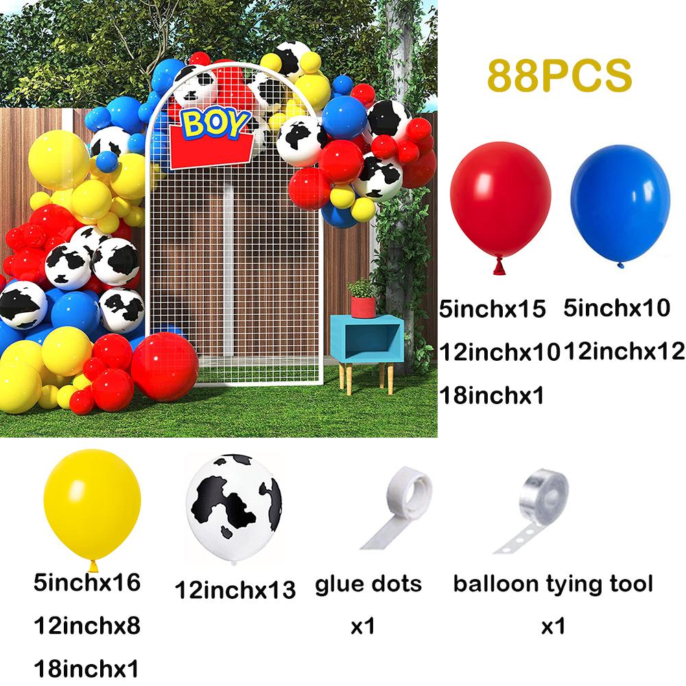 Red Green Blue Yellow Balloons Garland Arch Kit Latex Ballon Set Carnival Circus Toy Themed Party Birthday Decoration Air Globos