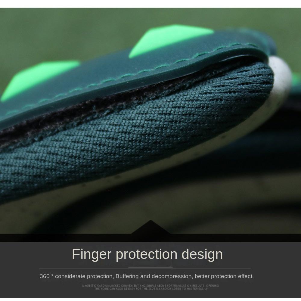 Anti-Slip Goalie Gloves Wear Resistant Cushioning Latex Gloves Breathable Finger Protection Soccer Goalkeeper Gloves
