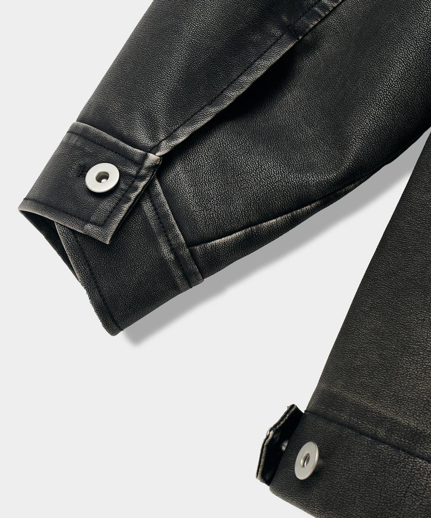 Dimitri Black French Work Jacket_Pu Washed Black