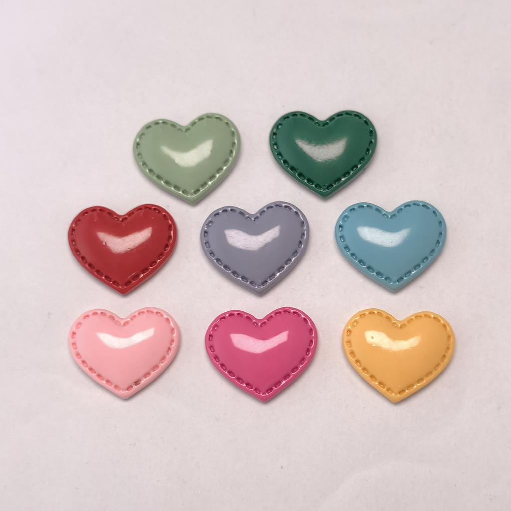 100Pcs Colorful Love Heart Resin Charms Flatback Buttons Beads for Card Making Scrapbooking Phone Case Decor and Jewelry Making