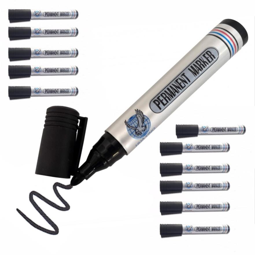 Rosfix Zestaw Markerów Czarnych 12 Szt. – Wielozadaniowe | Długość 14 cm | Mocno Napigmentowane, Idealne do Domu i Biura