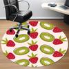 1pc Kiwi Strawberry Office Round Area Rug, Indoor Mat Suitable For Office, Under Office Chairs Bedroom Living Room Home Decor, Room Deco