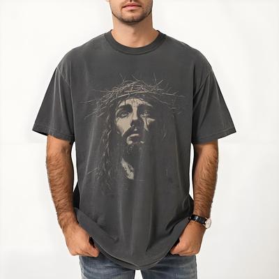 Hot Selling Jesus Christian Graphic Print T-shirt Men Women O-neck Cotton Loose Casual Oversized Top Streetwear Fashion Summer New Tee
