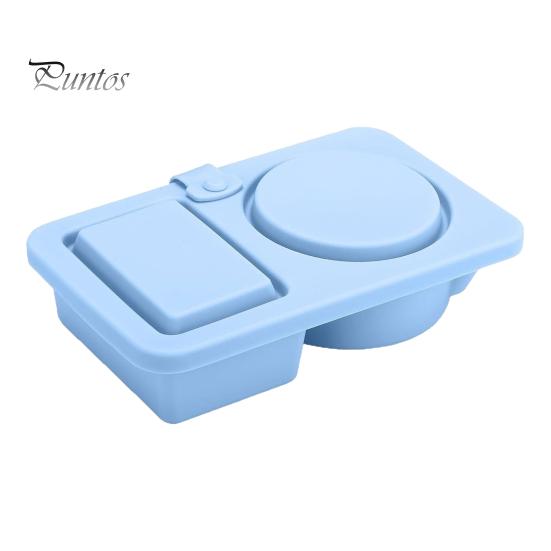 

Контейнери для перекусів з кришками 2-секційний силіконовий контейнер для соусу BPA-free герметичний бокс для приправ для ланчу синій