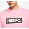 Nike F.C. Printed Chest Lettering Football Short Sleeve T-Shirt Men Tops Pink CT8430-654