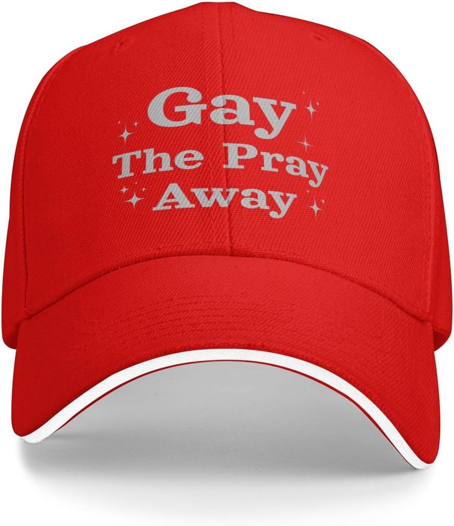 Gay The Pray Away Trucker-Kappe Verstellbare Polyester-Baseballkappe Lässige Kopfbedeckung für Erwachsene