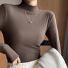 Semi-turtleneck Bottoming Shirt Women's Long-sleeved New Inner Matching Autumn and Winter Versatile Slim-fitting and Thin Meat-covering Top