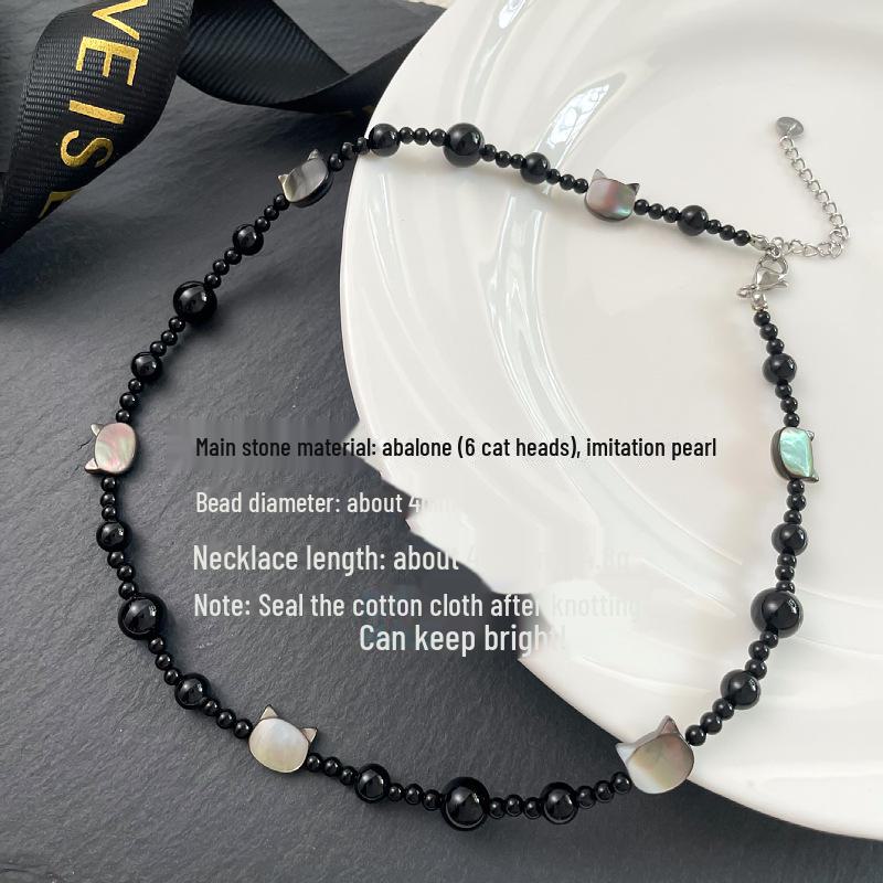 Handmade High-End Beaded Necklace: Versatile, No-Fade Natural Stone Design for Women