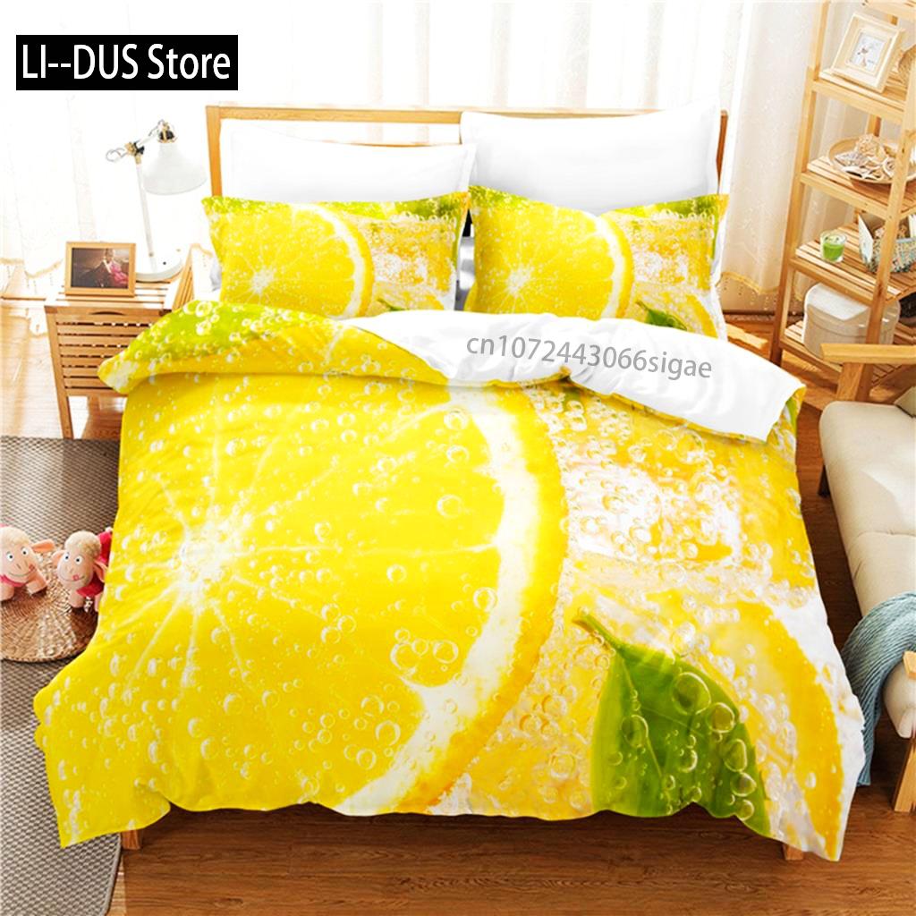 

Comforter Fresh Fruit Bedding Set 3D Bedding Digital Printing Queen Size Bedding Set Fashion Design Comforter (quilt)-EU Single(135*200cm)3pcs