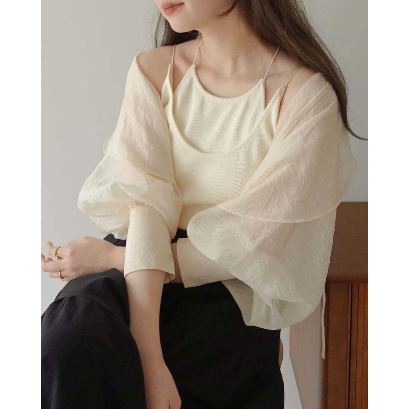 

Японская Однослойная Тонкая Легкая Стильная Нишевая Майка Apricot (In Stock delivery within 2 days) One size