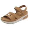 New Lightweight Simple Sandals Casual Sports Comfortable Thick Sole Velcro Stitching Large Size Women's Shoes Wedges In Summer