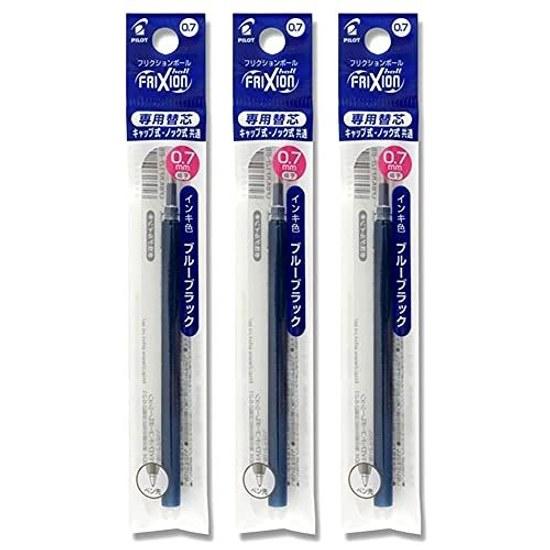 Pilot FriXion Ball Replacement Ink Cartridge 0.7mm Blue Black LFBKRF12FBB Set 3 Packs