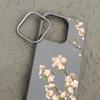 Cherry Blossom Pattern Leather Texture Slim Case for iPhone 16 Pro Max 15 Pro 14 Plus 13 12 11 Tpu Soft Shockproof Matte Solid Color Phone Cover
